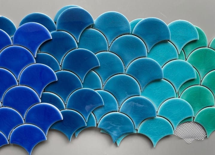gạch mosaic vảy cá Gạch mosaic vảy cá