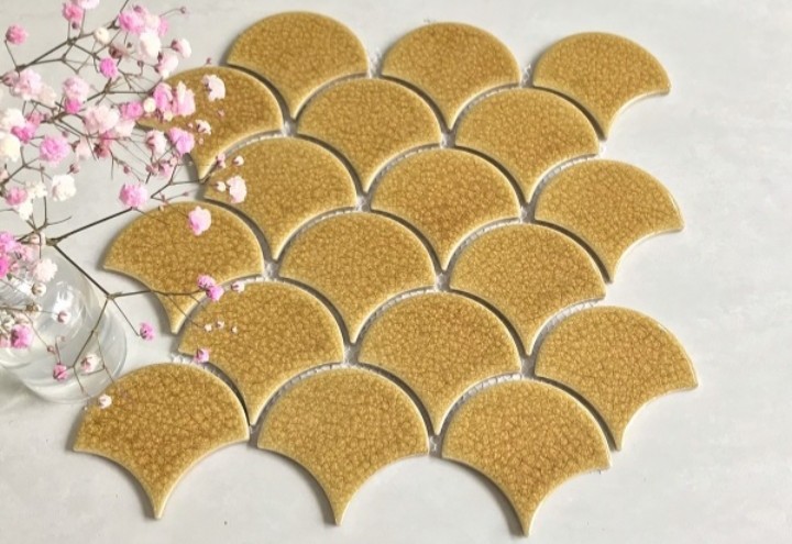 gạch mosaic vàng gạch mosaic vảy cá
