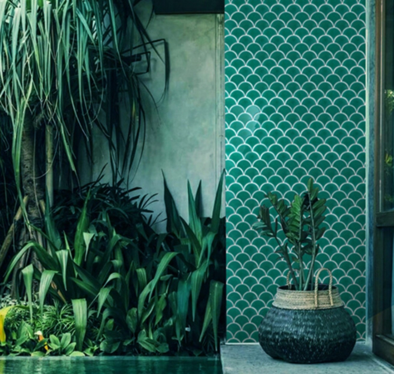 gạch mosaic xanh gạch mosaic vảy cá