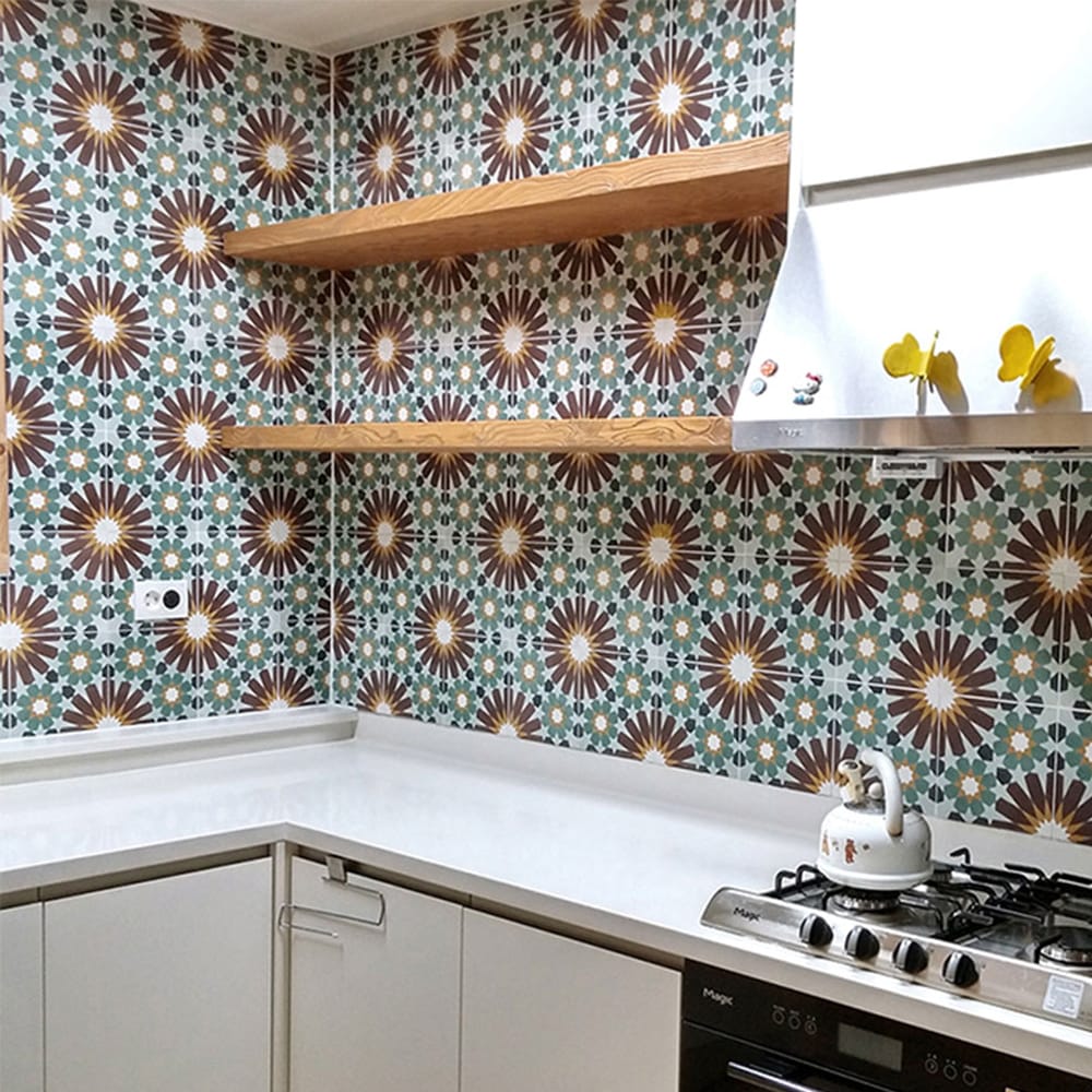 gạch bông ốp bếp texture