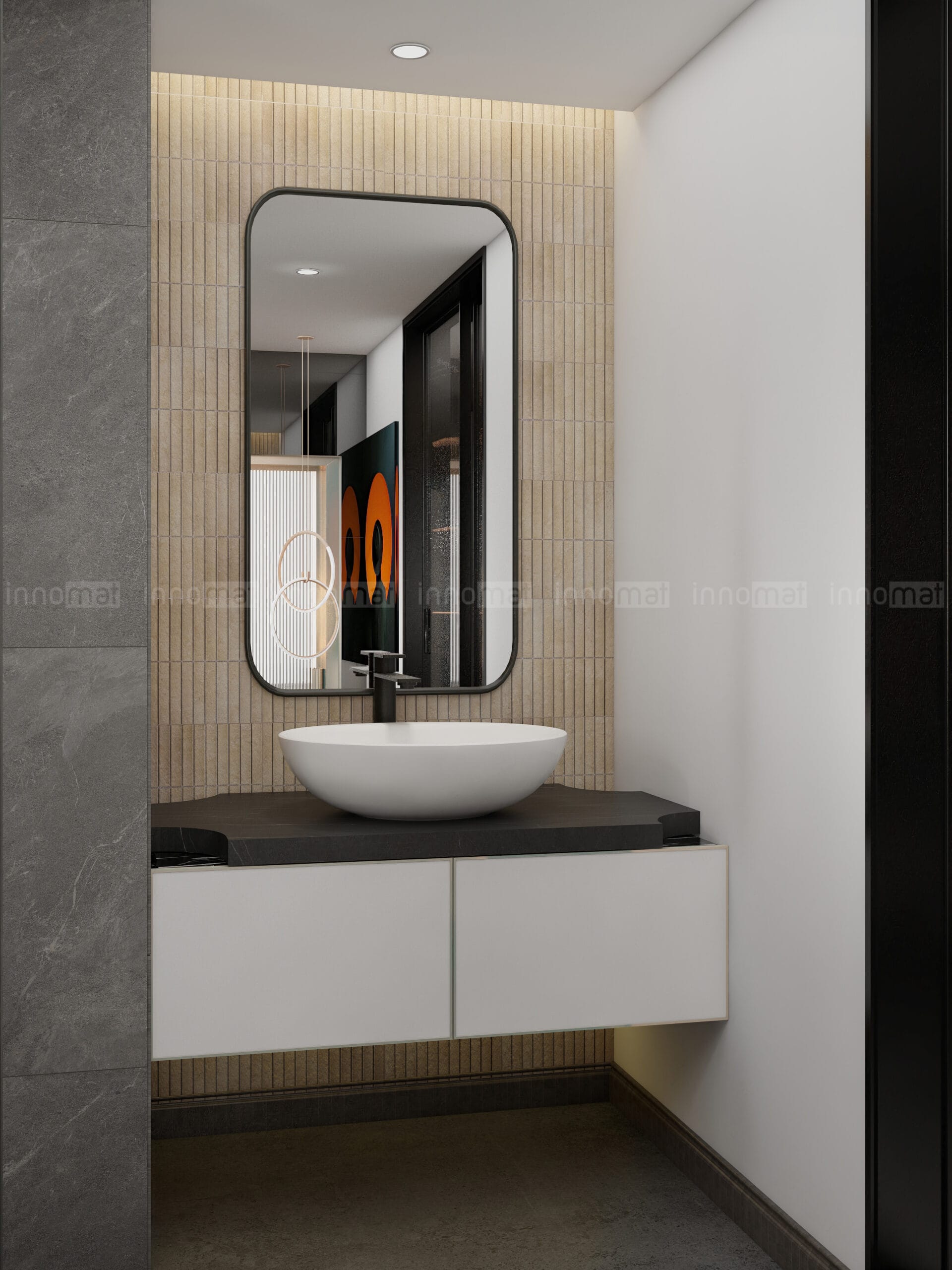 Bộ Đôi Gạch Mosaic Travertine, Sắc Độ Tinh Tế & Thiết Kế Độc Bản Mosaic be nhat IK22F929A 1 scaled