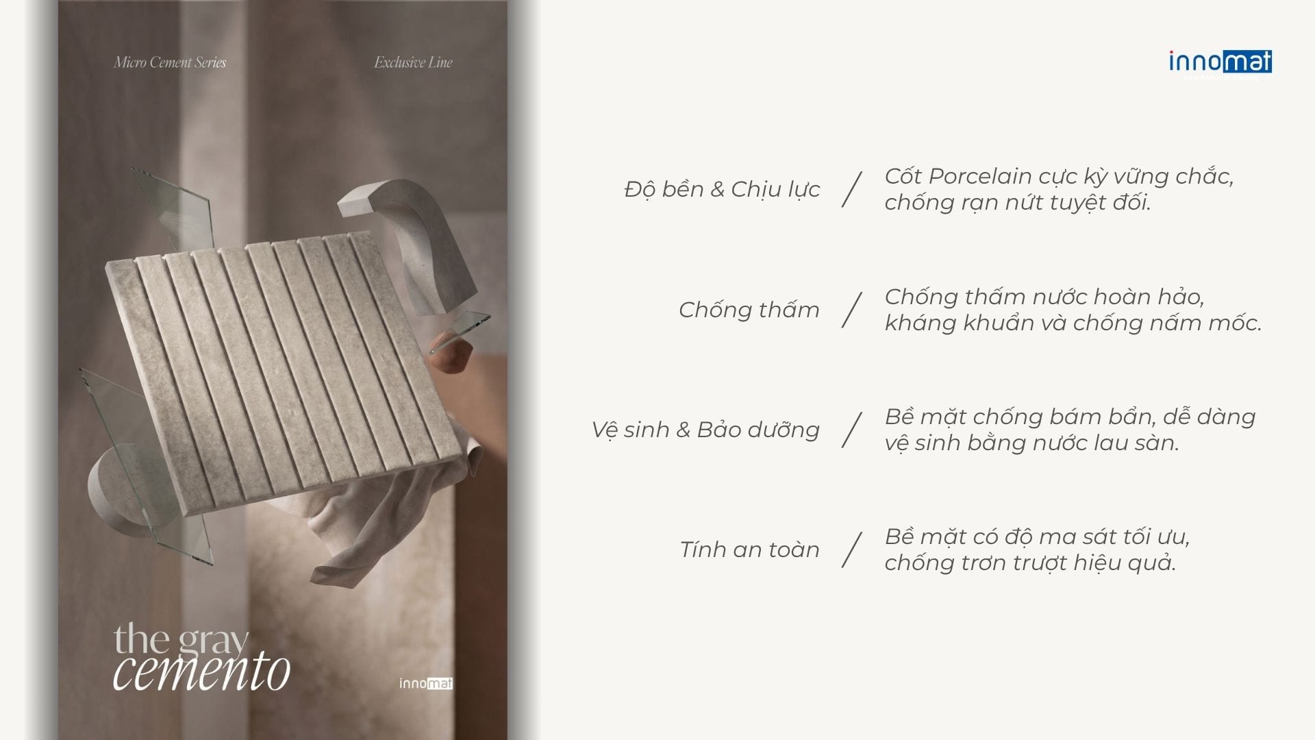 Gạch The Gray Cemento: Gạch Hiệu Ứng Xi Măng Gạch Mosaic IN2821403 - Kitkat - The Gray Cemento