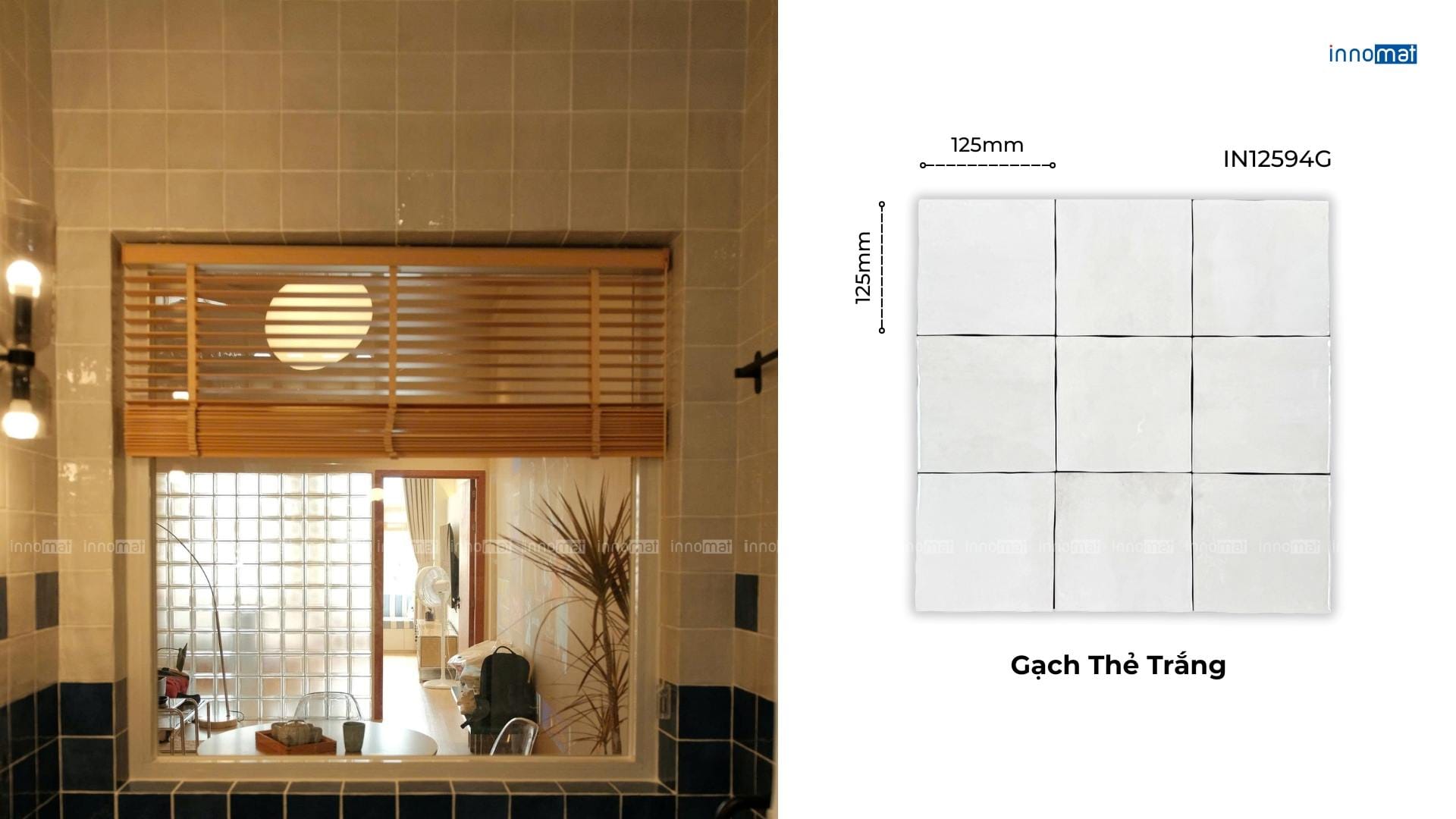 Cá Concept x Innomat: Bản Giao Thưởng Nội Thất Tại Dua Uchi Airbnb Gạch Thẻ Trắng Men Gợn: Phông Nền Cân Bằng Chuẩn Tối Giản