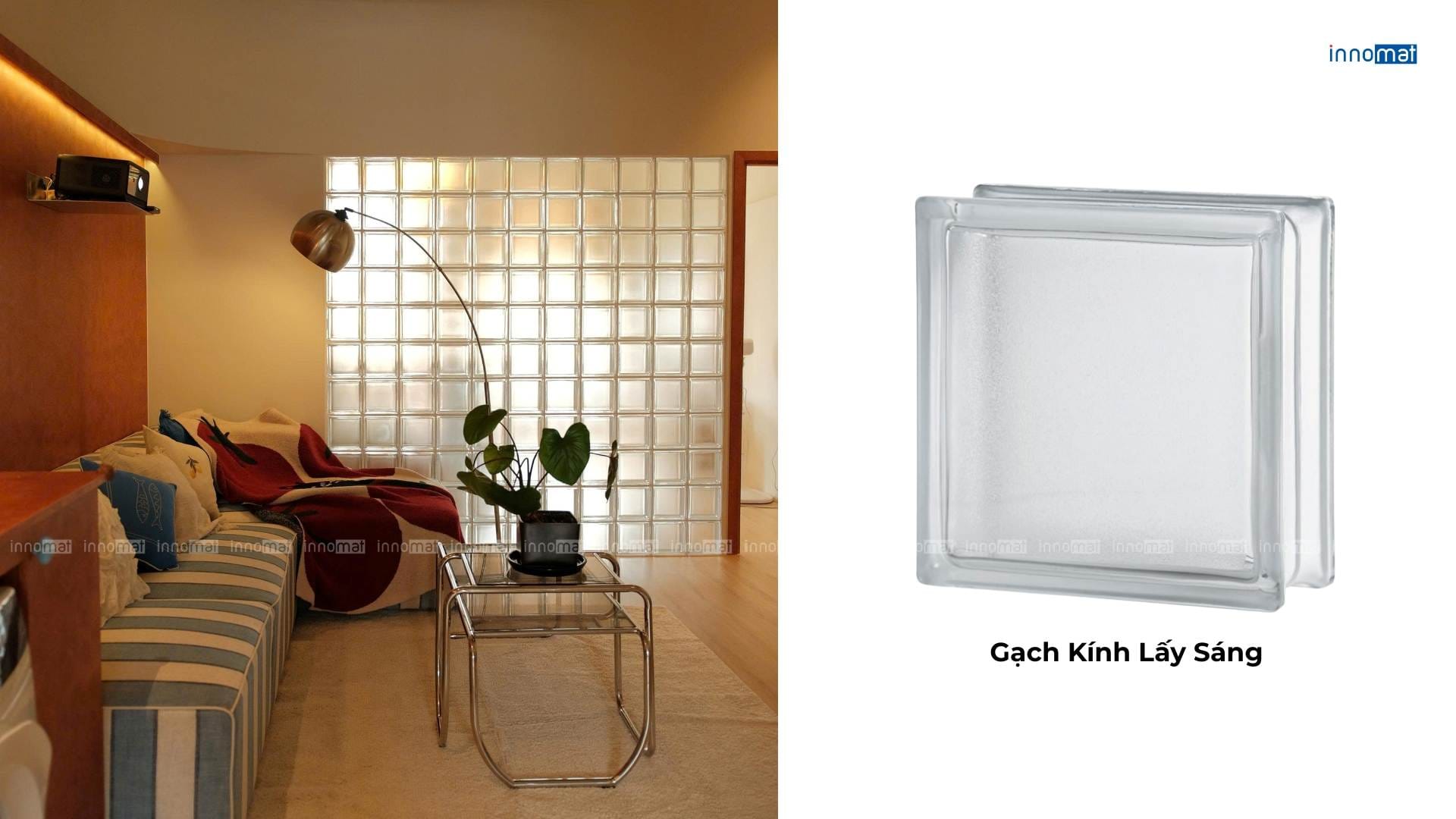 Cá Concept x Innomat: Bản Giao Thưởng Nội Thất Tại Dua Uchi Airbnb Gạch Kính Lấy Sáng: Hơi Thở Japanese Retro & Tối Giản Hiện Đại Nơi Phòng Khách