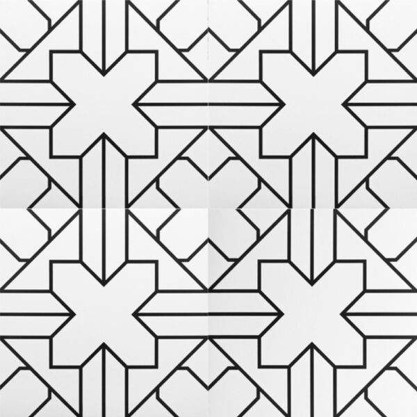 P212 F2087 gạch bông trắng đen đẹp